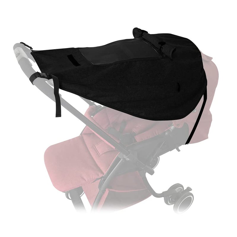 Apol Pram Sunshade Sun Cover, Sun Shade Stroller for Baby, Universal Waterproof Stroller Sunshade Cover Anti-UV with Viewing Window for Stroller(Black) - Image 1